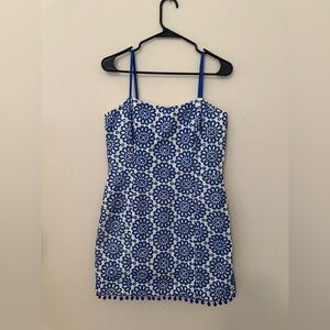 Lilly Pulitzer Blue and White Floral Jumpsuit